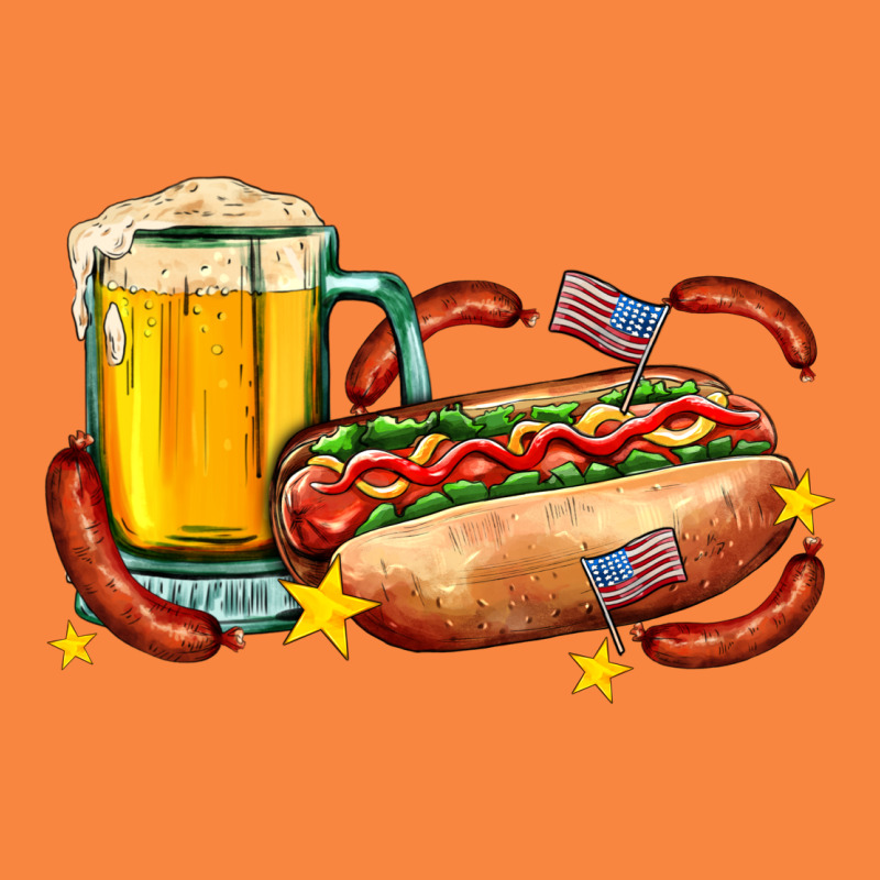 Hot Dog And Beer With Stars And Usa Flags Premium Sweatshirt by AdoDesignShop | Teevron