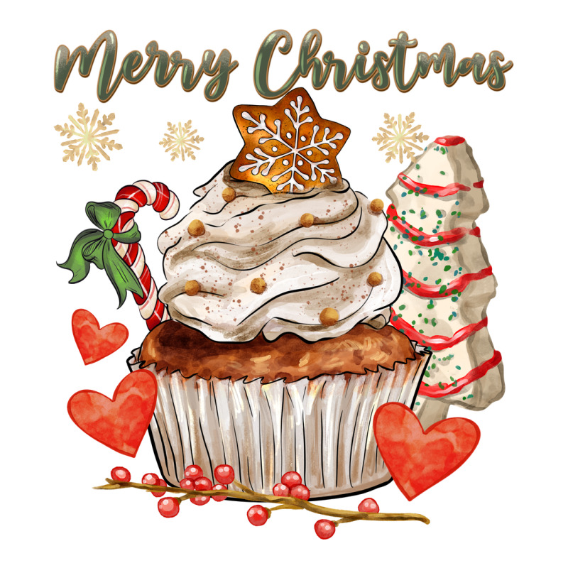 Merry Christmas Cupcake Ladies Tee by CowGirlArtShop | Teevron