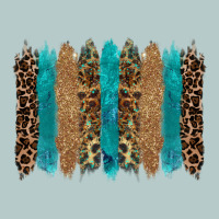 Glitter Turqoise Leopard Tooled Leather Background Heavy Core Tee | Teevron