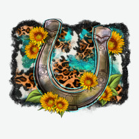Western Leopard Cowhide Turquoise Background Horse Urban Heavy Tee | Teevron