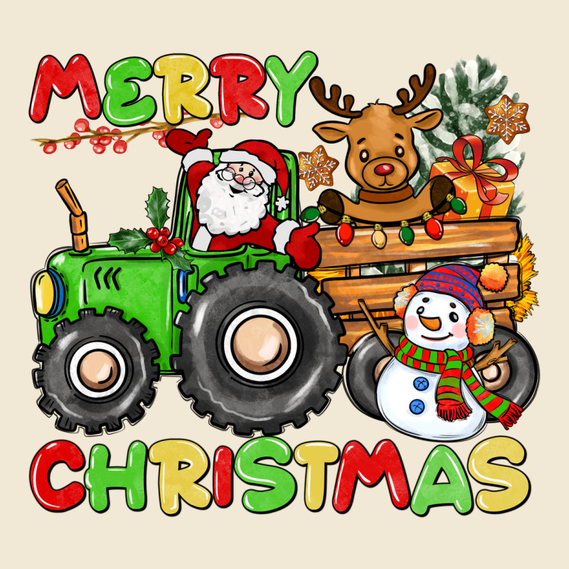 Merry Christmas Crew Tractor Ladies Tee by CowGirlArtShop | Teevron