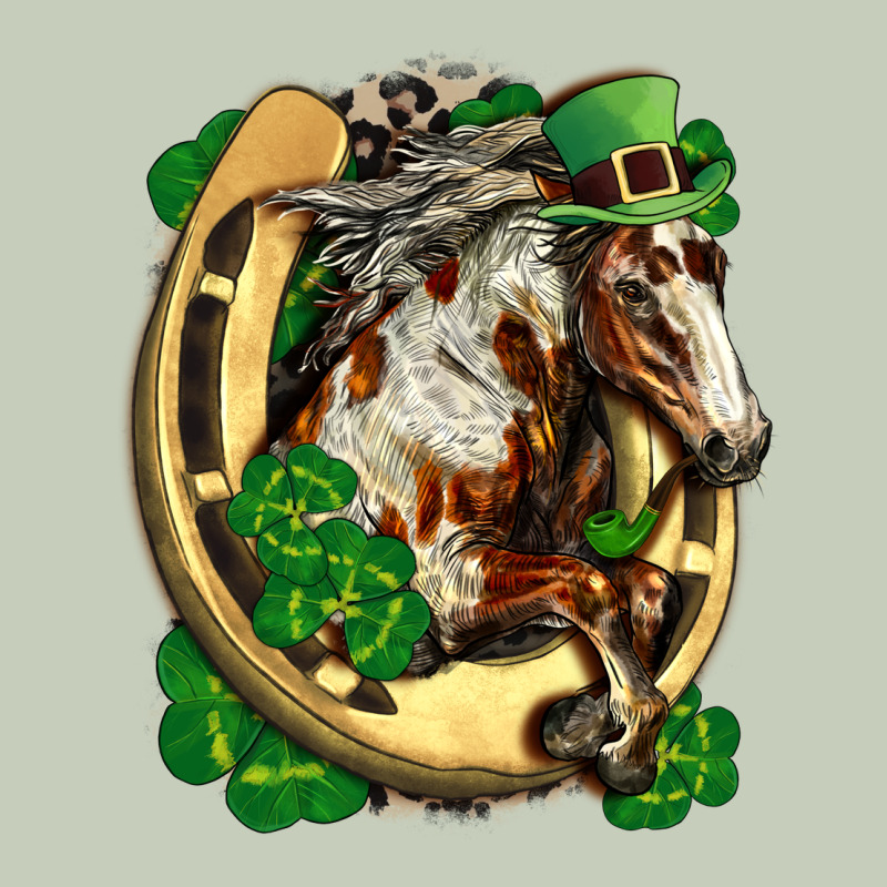 Horse With Horseshoe St Patricks Day Long Sleeve Tee by FaDigitalArtStudio | Teevron