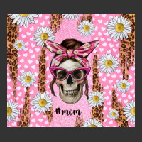 skull mom pink glitter with daisy | Teevron