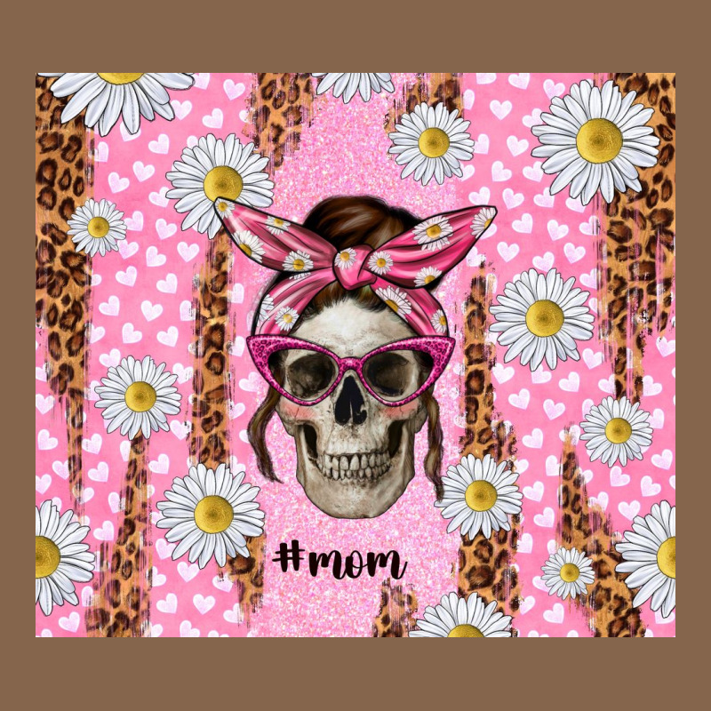 Skull Mom Pink Glitter With Daisy Premium Tee by TumblerDesignByShophia | Teevron