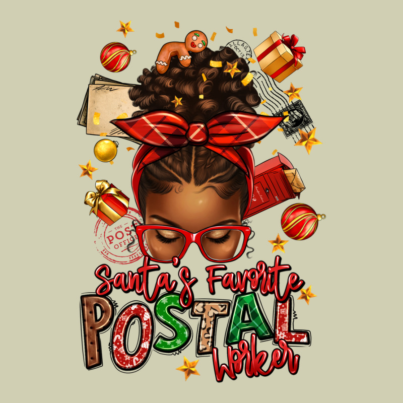 Santas Favorite Postal Worker Afro Messy Bun Heavy Core Tee by texasbilliewilder | Teevron