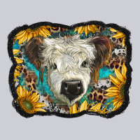 White Scottish Calf With Sunflowers Western  Background Heavyweight Sweatshirt | Teevron
