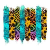 turquoise leopard sunflowers colorful | Teevron