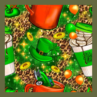 Coffee Cups St. Patrick's Day With Leopard Seamless Pattern Bbs Long Sleeve Tee | Teevron