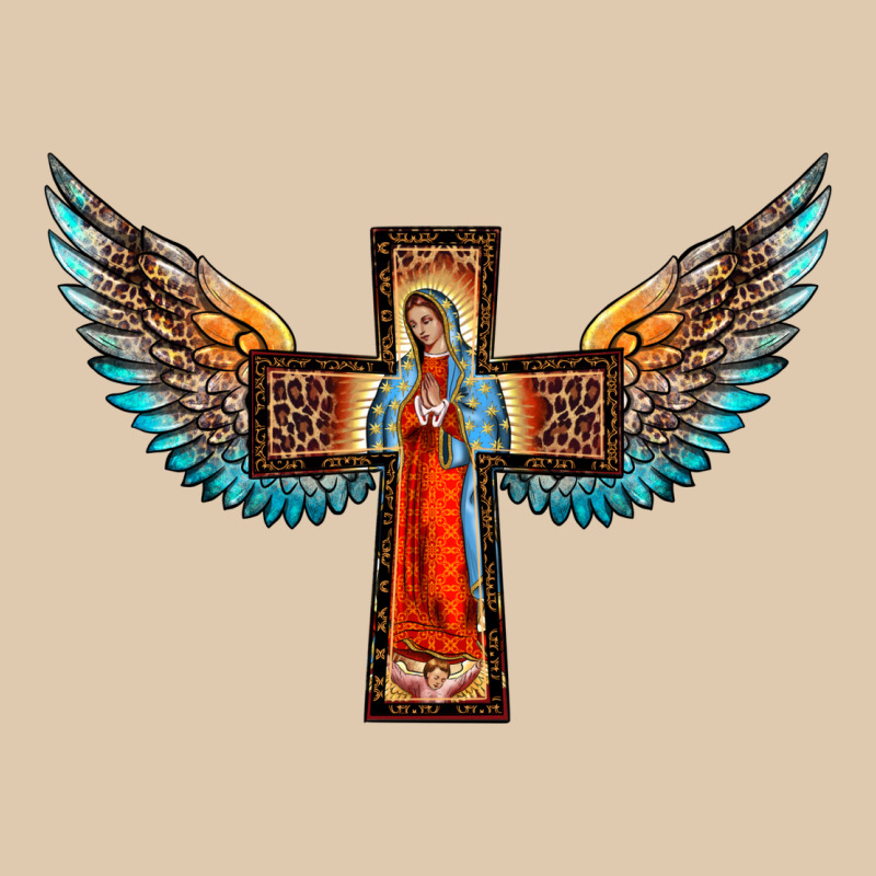 Our Lady Of Guadalupe Cross With Wings Heavyweight Sweatshirt by BarkalooDesign | Teevron