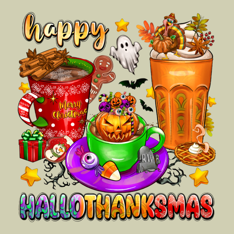 Happy Hallothanksmas Coffee Cups Heavy Core Tee by texasbilliewilder | Teevron