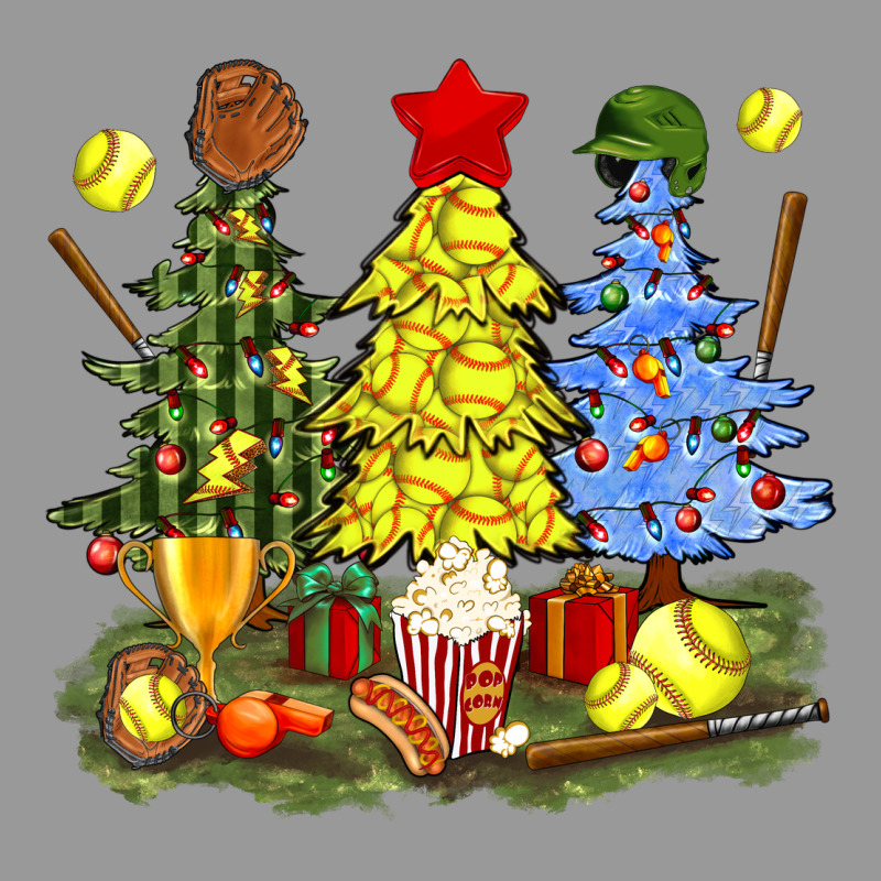 Christmas With Softball Trees Bbs Vintage Hoodie by BundleAndBundleShop | Teevron