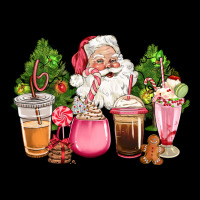 Pink Christmas Santa Coffe Cups Ladies Tee | Teevron
