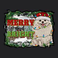 Merry And Bright Pomeranian Vintage Tee | Teevron