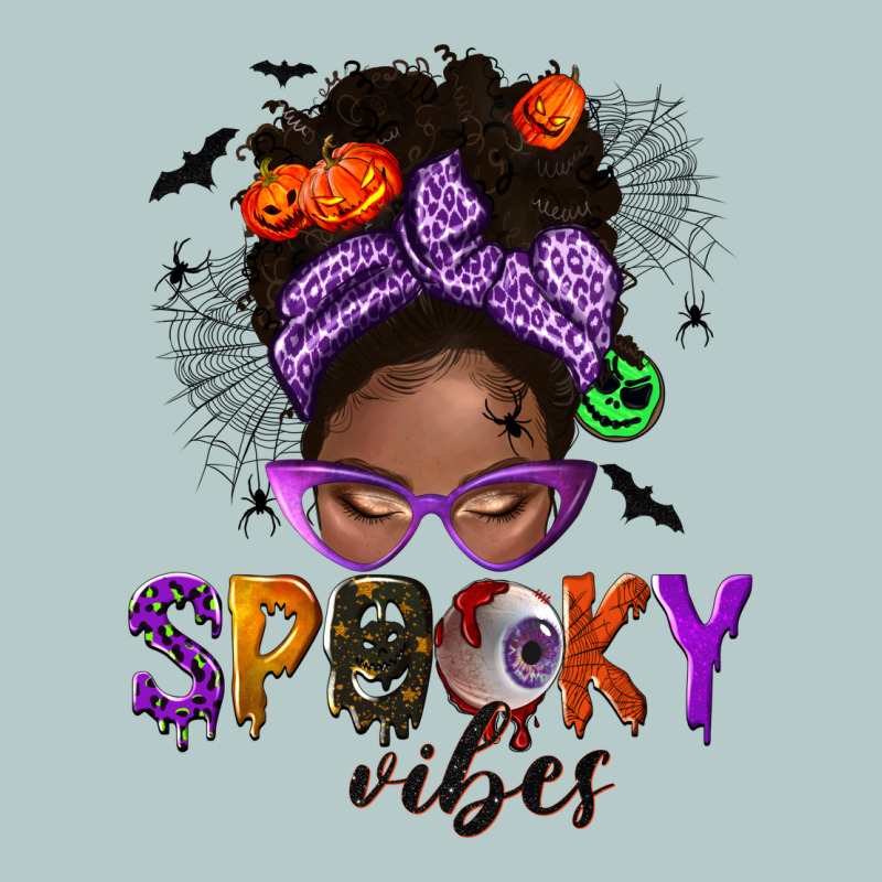 Spooky Vibes Afro Messy Bun Heavy Core Tee by NancyCooperArtShop | Teevron