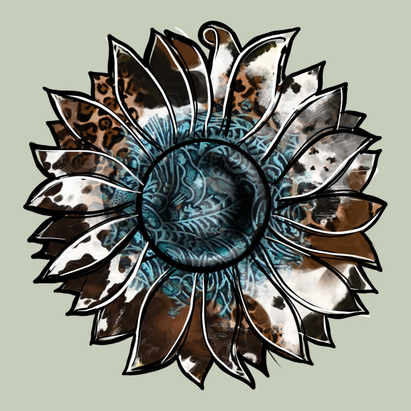 Cowhide Leopard And  Leather Sunflower Long Sleeve Tee by RanaPortraitStore | Teevron