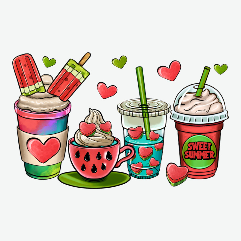 Watermelon Summer Coffee Cups Urban Heavy Tee by OliviaCreatesArt | Teevron