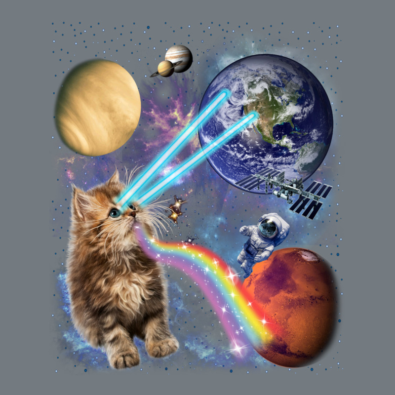 Fluffy Kitten Shoot Laser Rainbow Space Galaxy, Cat Gifts Heavyweight Sweatshirt by SnappyArt | Teevron