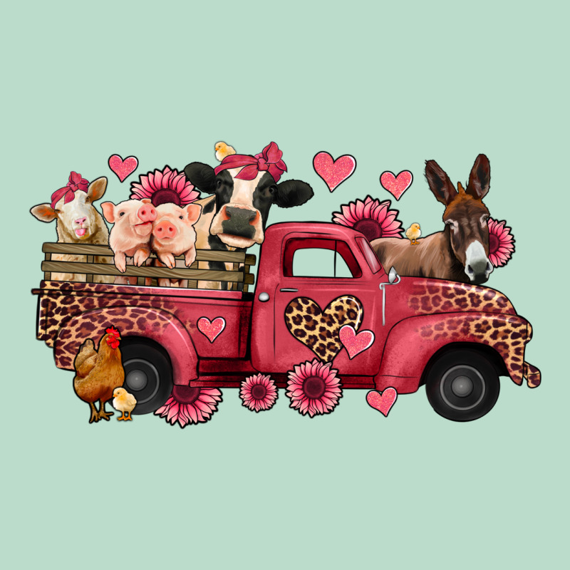 Valentines Day Leopard Farm Animals Truck Premium Hoodie by Jasminsmagicworld | Teevron
