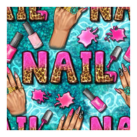 nail art hands and polish with turquoise leopard and glitter seamless  | Teevron