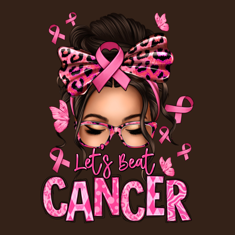Lets Beat Cancer Afro Messy Bun Heavy Core Tee by texasbilliewilder | Teevron