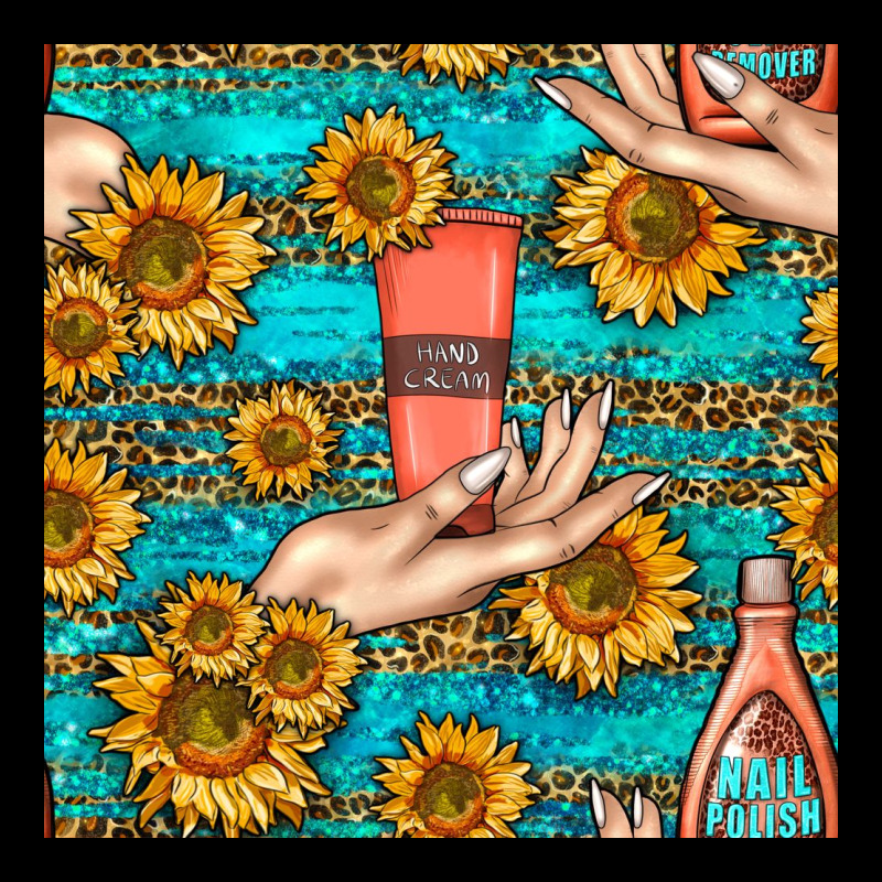 Hand Cream Nail Polish Remover And Sunflowers With Leopard And Glitter Long Sleeve Tee by BundleAndBundleShop | Teevron