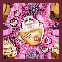 Cat Coffee Cups And Paw With Leopard And Glitter Seamless Pattern Bbs Long Sleeve Tee | Teevron
