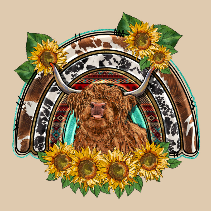 Scottish Calf Sunflowers Rainbow Heavyweight Sweatshirt by BarkalooDesign | Teevron