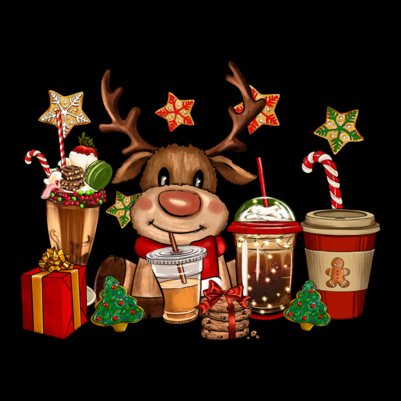 Reindeer Coffe Cups Christmas Ladies Tee by CowGirlArtShop | Teevron