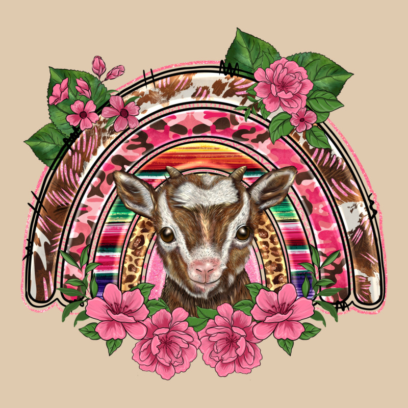 Pink Floral Baby Goat Rainbow Heavyweight Sweatshirt by BarkalooDesign | Teevron