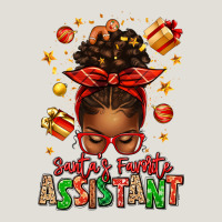 Santa's Favorite Assistant Afro Messy Bun Heavy Core Tee | Teevron