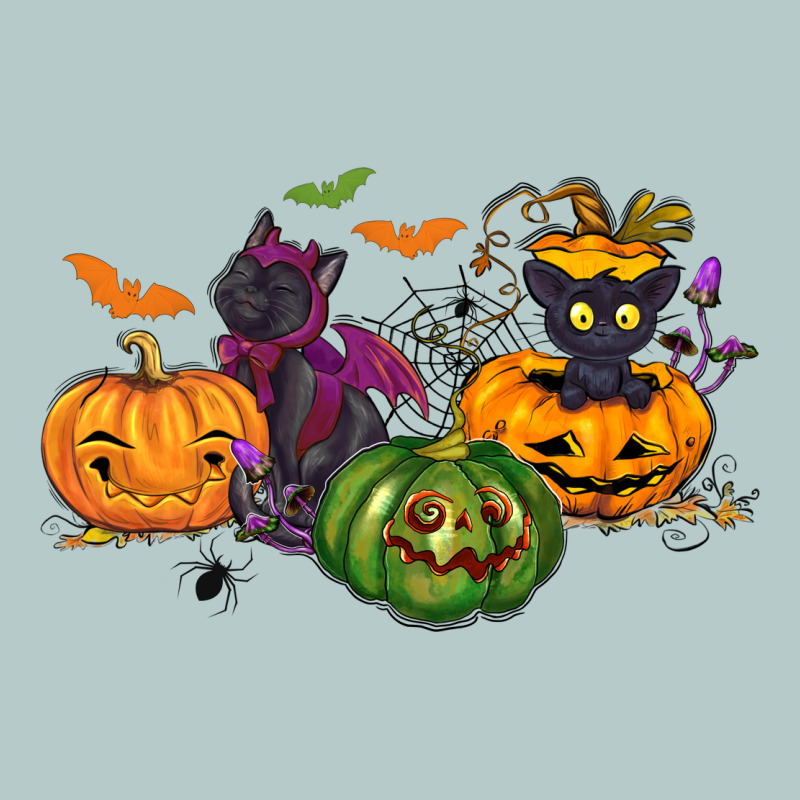 Black Cat And Pumpkin Heavy Core Tee by NancyCooperArtShop | Teevron