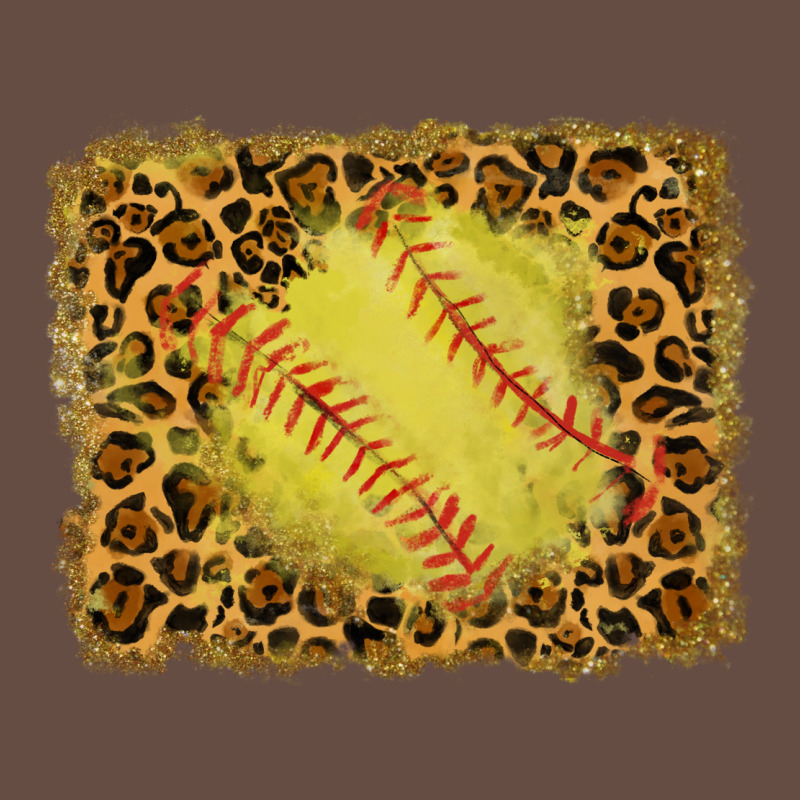 Watercolor Glitter Leopard Softball Background Long Sleeve Tee by RanaPortraitStore | Teevron