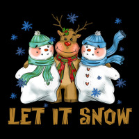 Let It Snow Reindeer Snowman Ladies Tee | Teevron