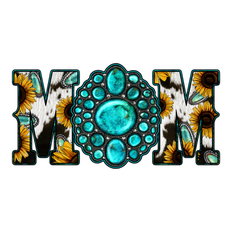 Sunflower Cowhide Turquoise Gemstone Mom Premium Tee by Jasminsmagicworld | Teevron
