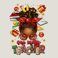 One Merry Teacher Afro Messy Bun Heavy Core Tee | Teevron