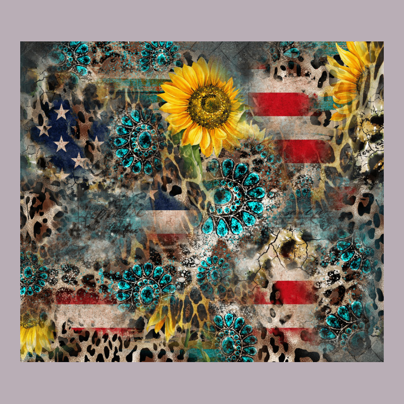 America Flag Leopard Gemstone Sunflower Vintage Tee by CowCowDesign | Teevron