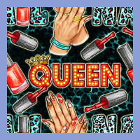 Nail Queen Hand And Polish With Lights And Leopard Seamless Pattern Bb Long Sleeve Tee | Teevron