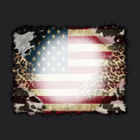 American Flag Cowhide Leopard Bleach Effect Vintage Tee | Teevron