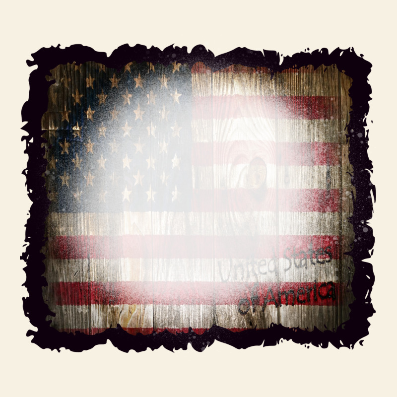 America Wood Flag With Bbeach Effect Vintage Tee by CowCowDesign | Teevron