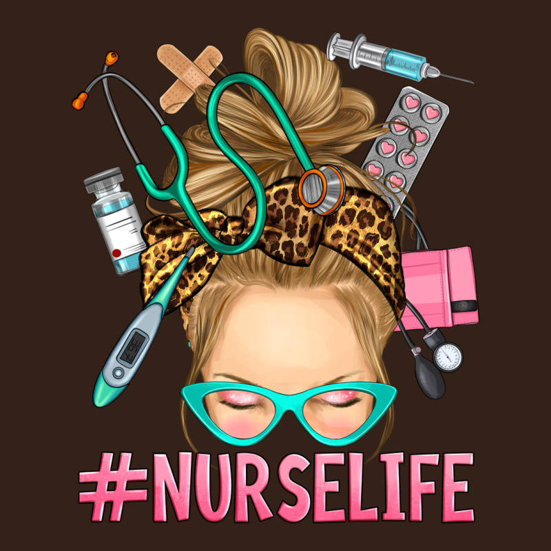 Blonde Messy Bun Nurse Life Heavy Core Tee by RanaPortraitStore | Teevron