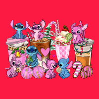 Stitch And Lilo Pink Christmas Coffee Cups Zipper Hoodie | Teevron