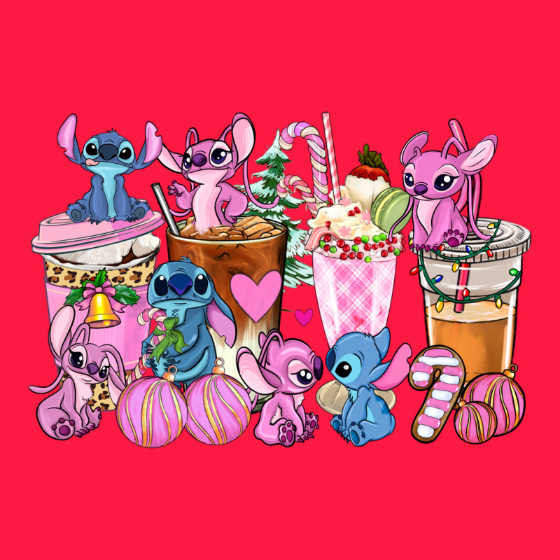 Stitch And Lilo Pink Christmas Coffee Cups Zipper Hoodie by AdoDesignShop | Teevron