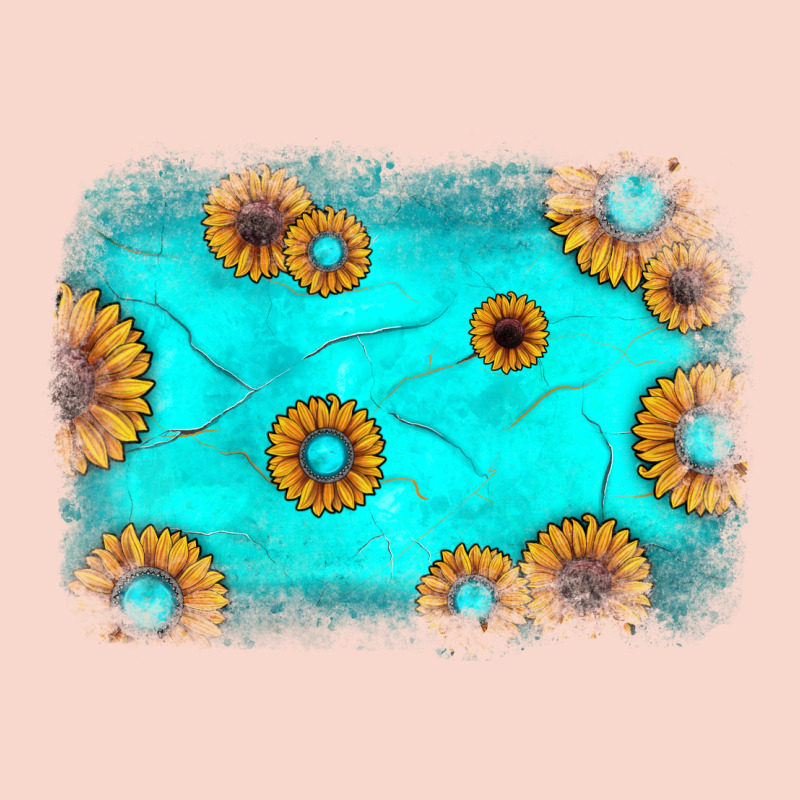 Turquoise Gemstone Sunflower Background Urban Hoodie by JahusDesignShop | Teevron