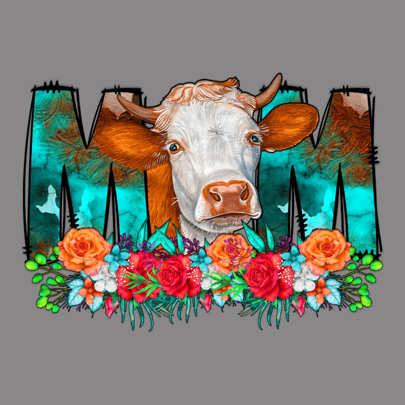 Cow Mom Turquoise Tooled Leather Flowers Vintage Tee by CowCowDesign | Teevron