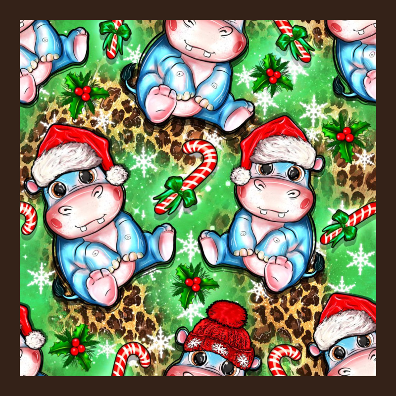 Christmas Cute Hippo Sitting Heavy Core Tee by NancyCooperArtShop | Teevron