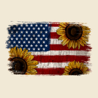 Distressed Yellow Sunflower American Flag Premium Tee | Teevron