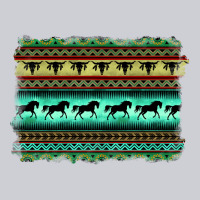 Turquoise Aztec Bullskull And Horse Heavyweight Sweatshirt | Teevron