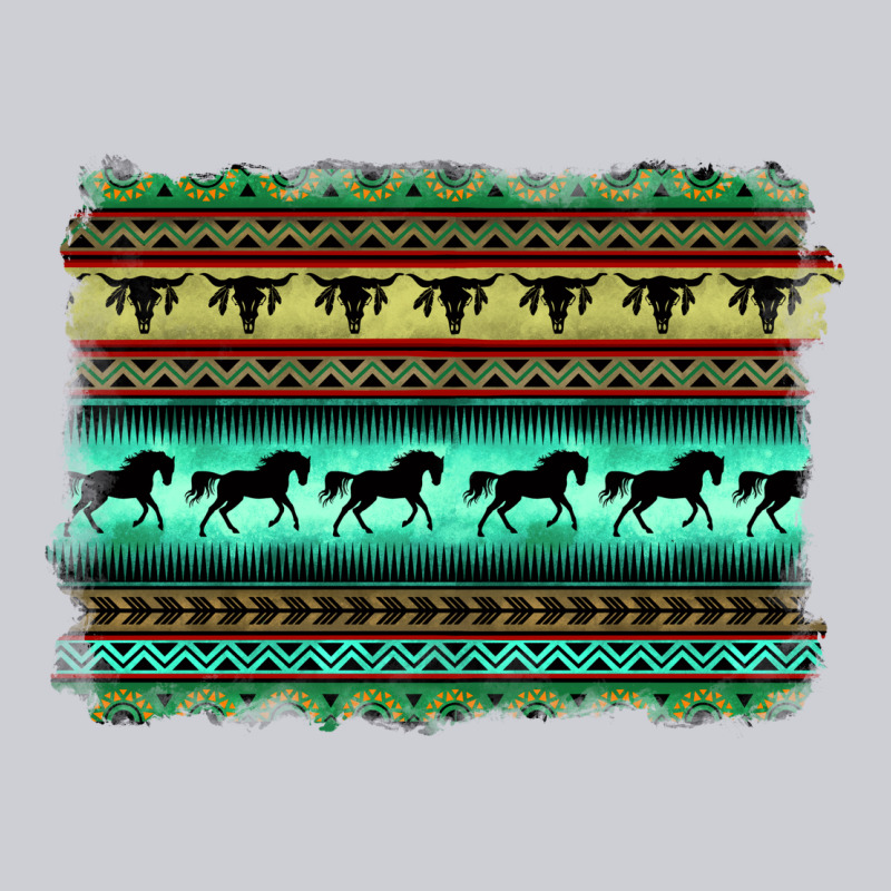 Turquoise Aztec Bullskull And Horse Heavyweight Sweatshirt by BarkalooDesign | Teevron
