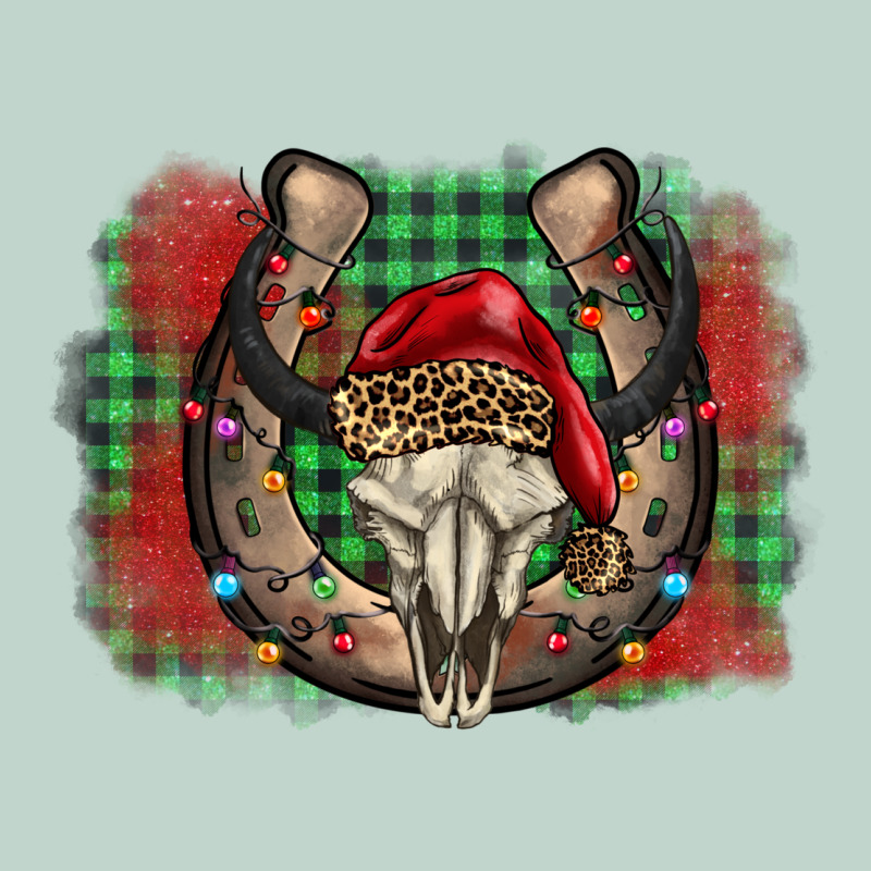 Christmas Horseshoe Bull Skull Zipper Hoodie by BarkalooDesign | Teevron