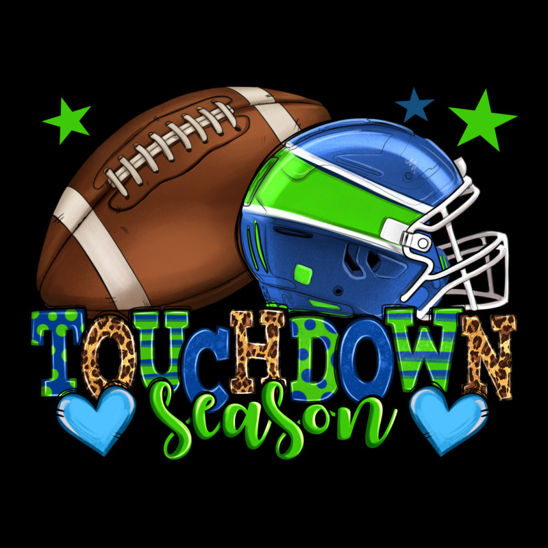 Touchdown Season American Football Green And Blue Premium Tee by HowdyJamesFarm | Teevron